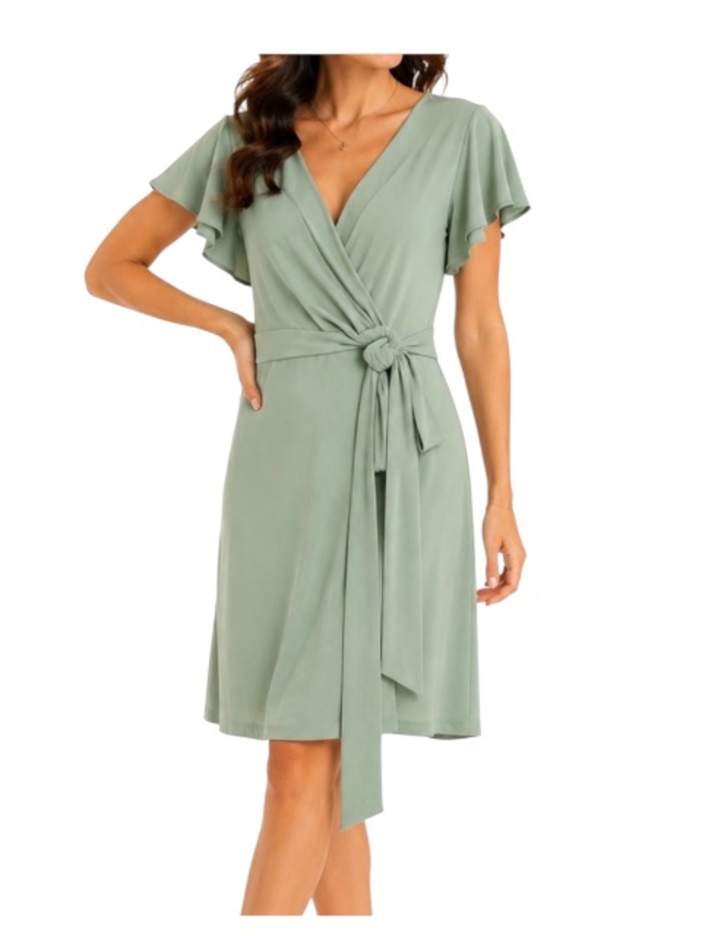 Nine West Sage Green Wrap Dress size Large